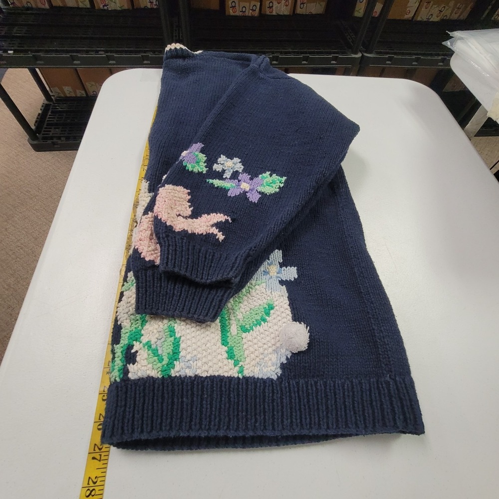 Belle Point Womens Button Up V Neck Easter Sweater Size 2X Embroidered Spring - Picture 7 of 12